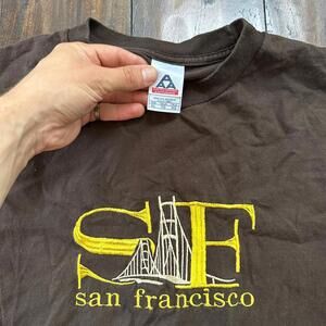 San Francisco Vintage T Shirt Y2K Brown California Golden Gate Bridge Memory